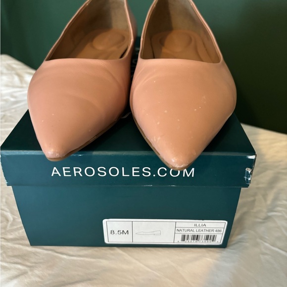 Aerosoles Nude Pointed Toe Flats - Picture 3 of 5